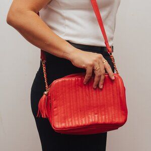 Vintage Red Quilted Bag